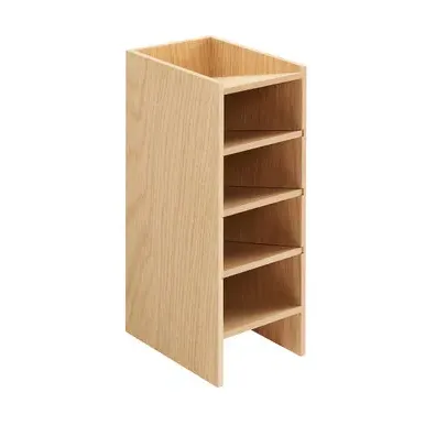 5-Shelf Desk Organiser with Adjustable Partitions - Oak image