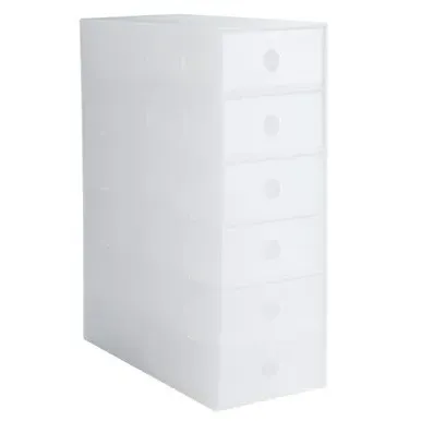 6-Drawer Storage Unit - White, Plastic image