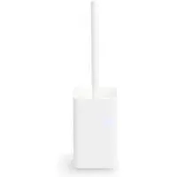 Angled Toilet Brush with Cover - White, Plastic