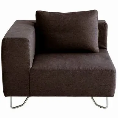 Corner Unit Sofa Modular - Black/Brown, Fabric