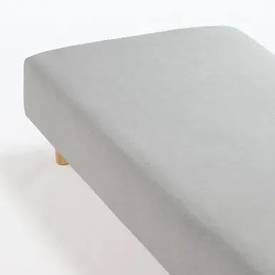 Double Fitted Sheet - Heather Beige, Cotton Jersey image