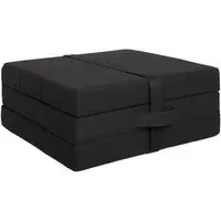 Foldaway Guest Mattress - Black, Linen Cotton