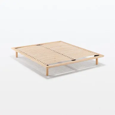 Large Double Platform Bed Frame - Oak, Wood image