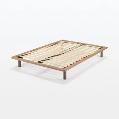 Large Double Platform Bed - Walnut, Wood