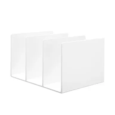 Large File Stand Organizer - White Grey, Resin