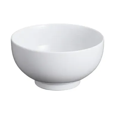Large Porcelain Bowl with Rib Effect - White, Porcelain image