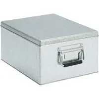 Large Storage Box with Handle - Silver, Zinc