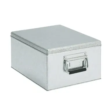 Large Storage Box with Handle - Silver, Zinc image