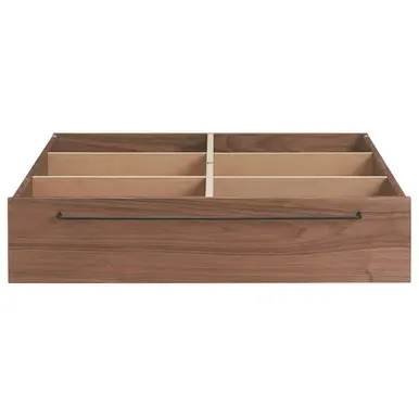 Large Underbed Drawer with Partitions - Walnut, Veneer