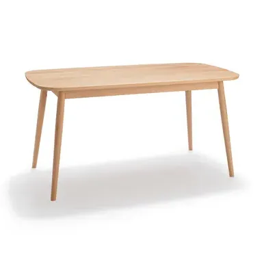 Medium Dining Table with Rounded Legs - Natural, Beech Wood image