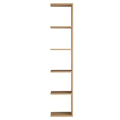 Narrow 5-Shelf Add-On Unit - Oak, Steel