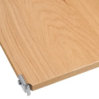 Narrow Additional Shelf - Oak, Stainless Steel image