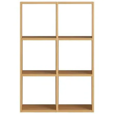 Narrow Stacking Shelves 3x2 Set - Oak, Wood image