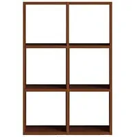 Narrow Stacking Shelves 3x2 Set - Walnut, Wood