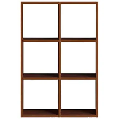 Narrow Stacking Shelves 3x2 Set - Walnut, Wood