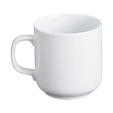 Porcelain Mug with Rib Effect - White, Porcelain image