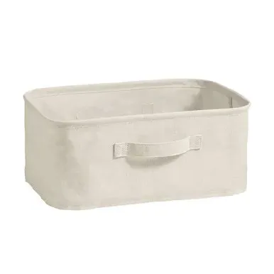 Rectangle Storage Box Foldable - Neutral, Linen Blend image