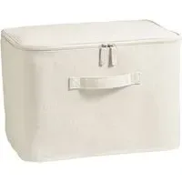Rectangle Storage Box with Lid - Grey, Fabric