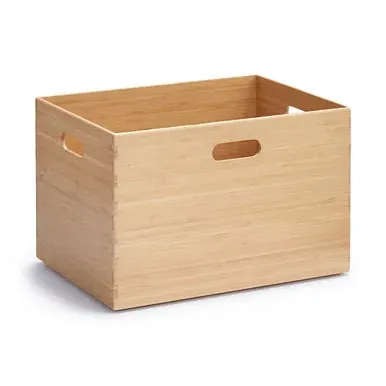 Rectangular Storage Box Stackable - Natural, Bamboo