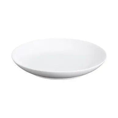 Round Dinner Plate with Rib Effect - White, Porcelain