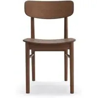 Round Leg Chair with Wide Back - Brown, Oak