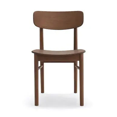 Round Leg Chair with Wide Back - Brown, Oak