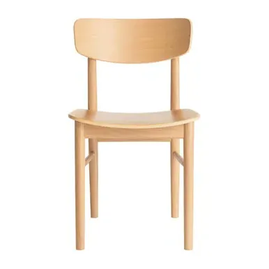 Round Leg Chair with Wide Back - Natural, Oak Wood image