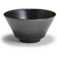Round Rice Bowl - Black, Ceramic