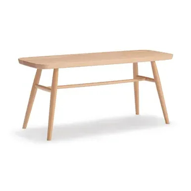 Rounded Leg Bench - Natural, Solid Beech Wood