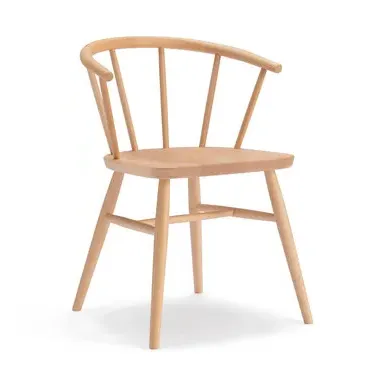 Rounded Leg Chair with Arms - Natural, Beech Wood