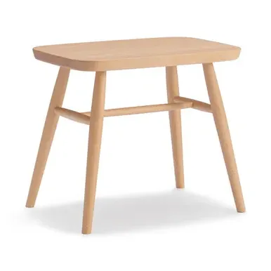 Rounded Leg Stool - Natural, Solid Beech Wood image