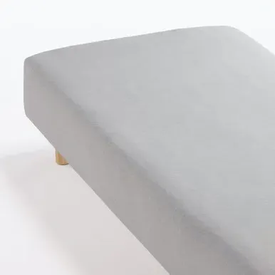 Single Cotton Jersey Fitted Sheet - Beige, Cotton image