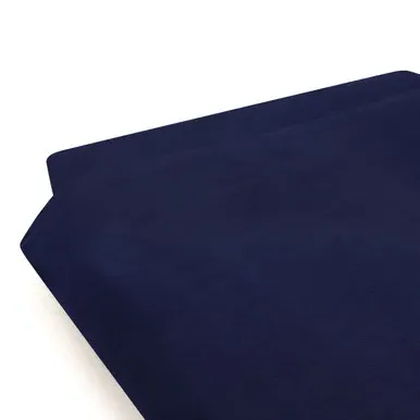 Single Fitted Sheet Washed Finish - Navy Blue, Cotton
