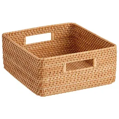 Square Storage Basket - Natural, Rattan