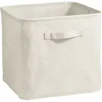 Square Storage Box Foldable - Neutral, Linen Blend