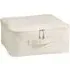 Square Storage Box with Lid - Grey, Fabric