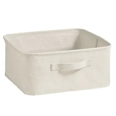 Square Storage Box with Lid - Grey, Fabric image