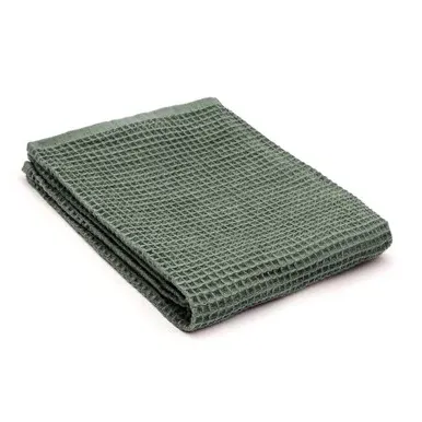 Waffle Hand Towel - Green, Organic Cotton image