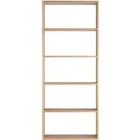 Wide 5-Shelf Unit - Oak, Solid Wood