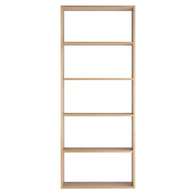 Wide 5-Shelf Unit - Oak, Solid Wood image