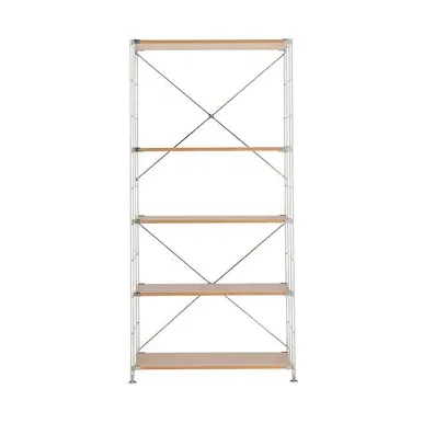 Wide Large Shelving Unit - Oak, Steel
