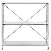 Wide Small Shelving Unit - Stainless Steel