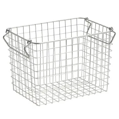 Wire Storage Basket with Handles - Silver, Steel image
