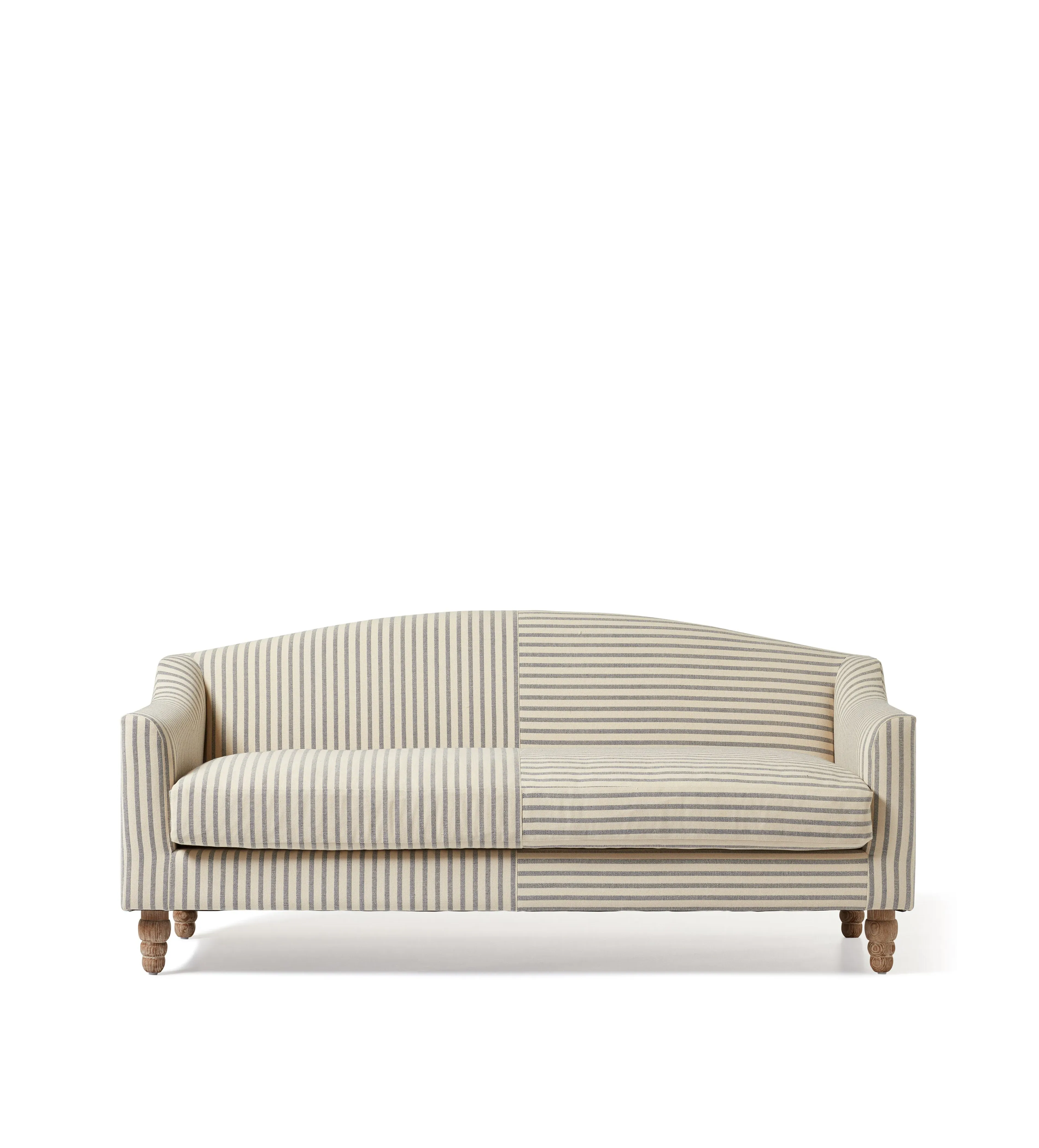 2-Seater Sofa with Curved Back - Sapphire, Linen