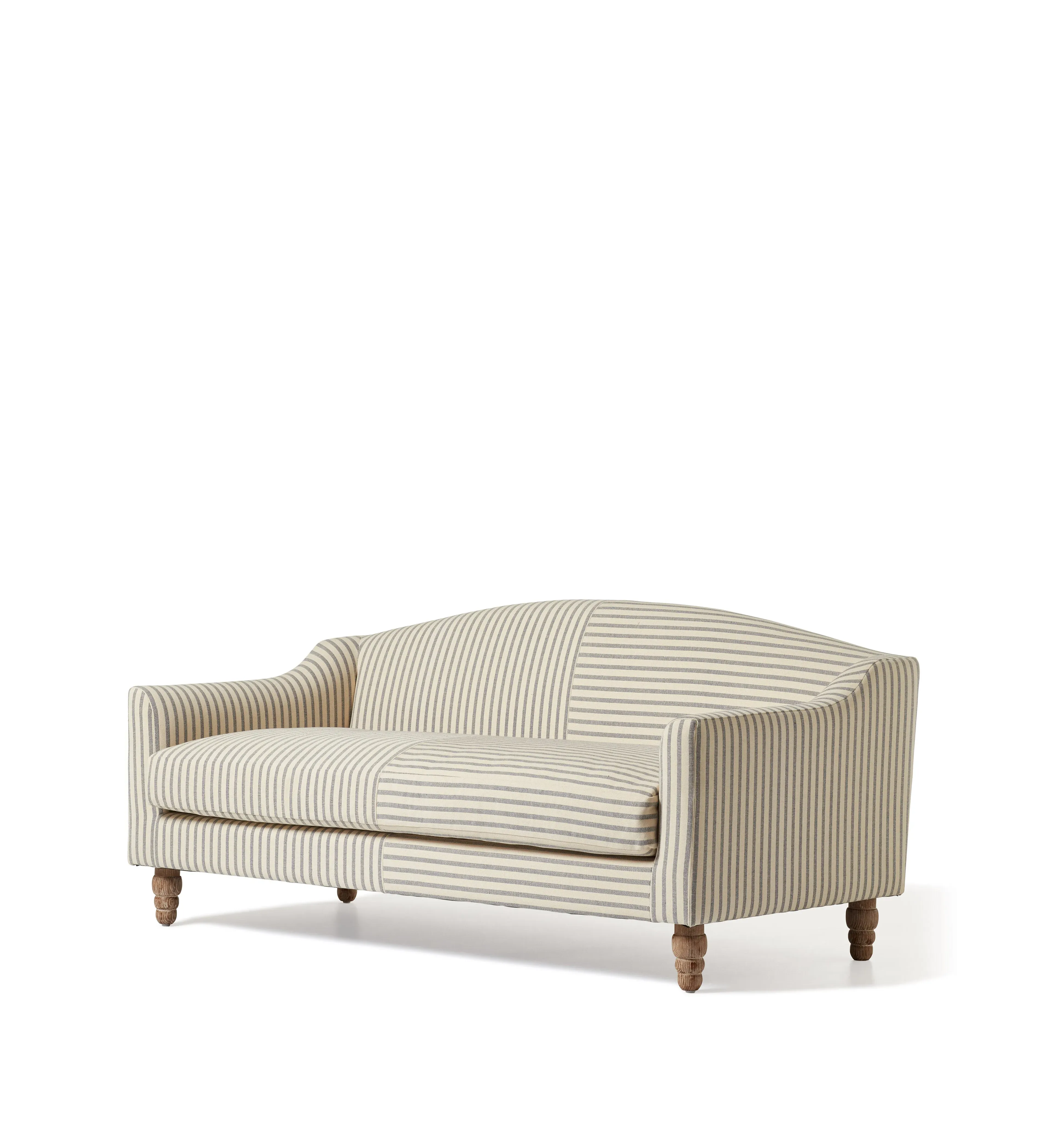 2-Seater Sofa with Curved Back - Sapphire, Linen