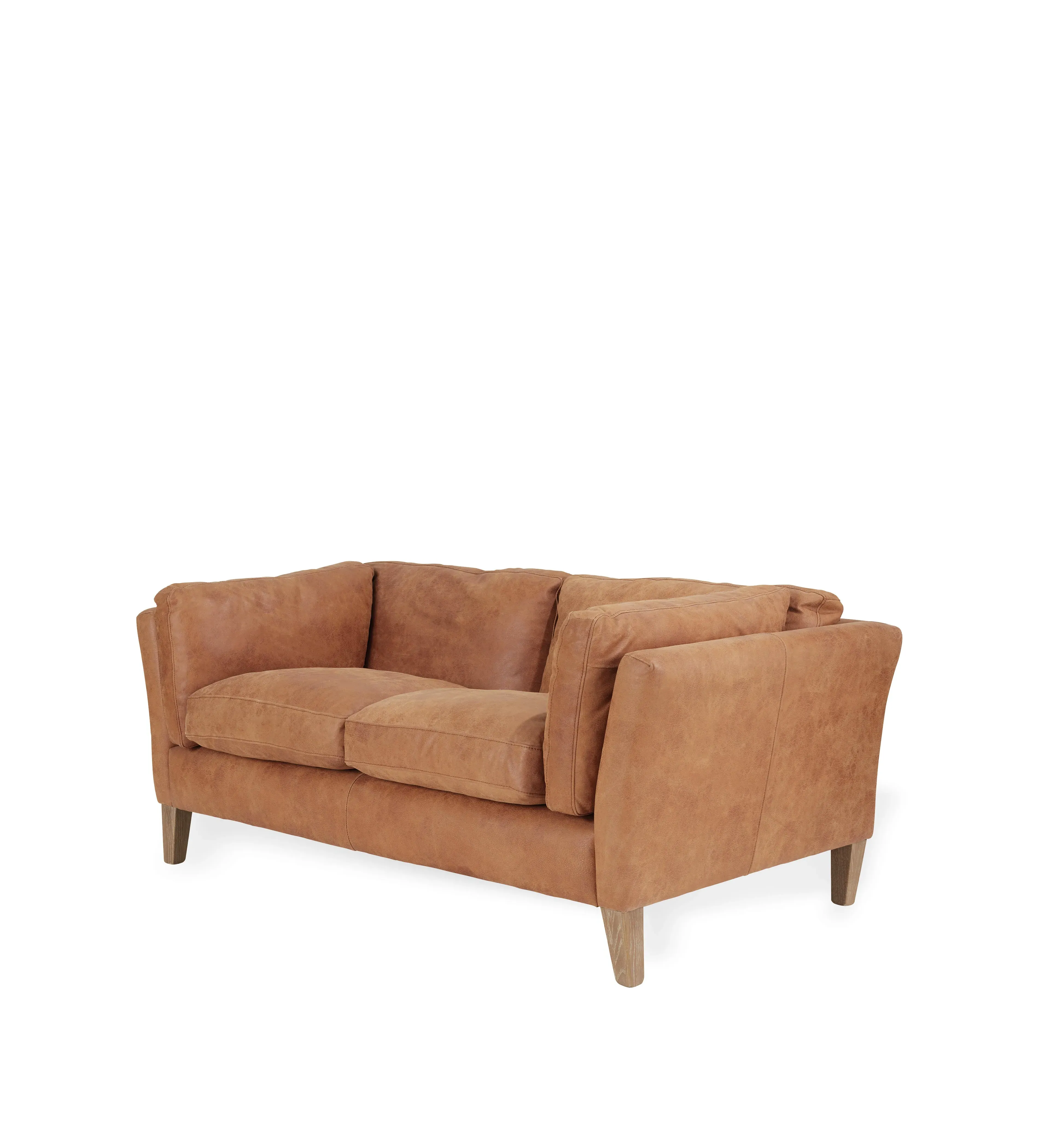 2-Seater Sofa with Low Back - Aged Tobacco, Leather