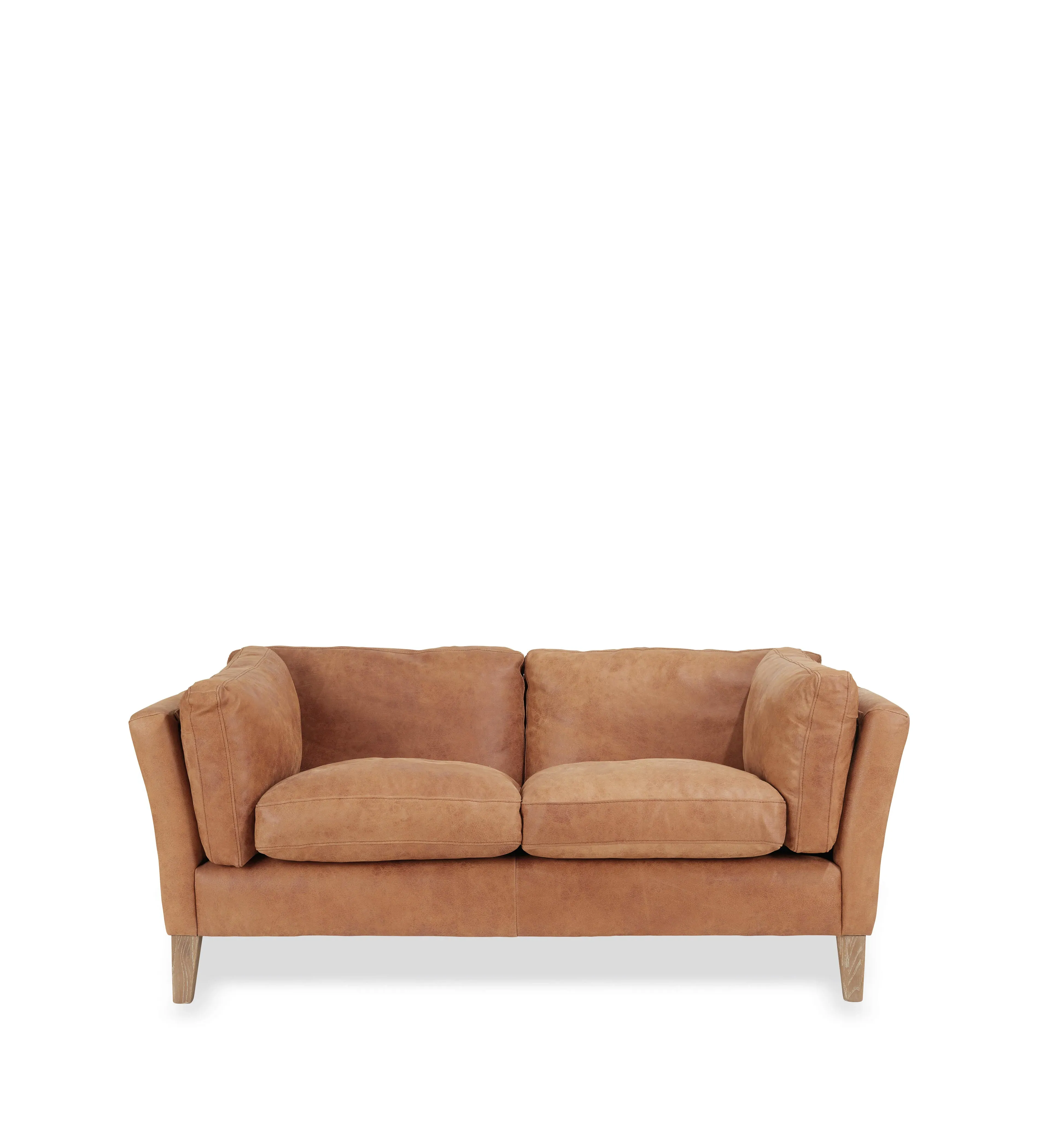 2-Seater Sofa with Low Back - Aged Tobacco, Leather image