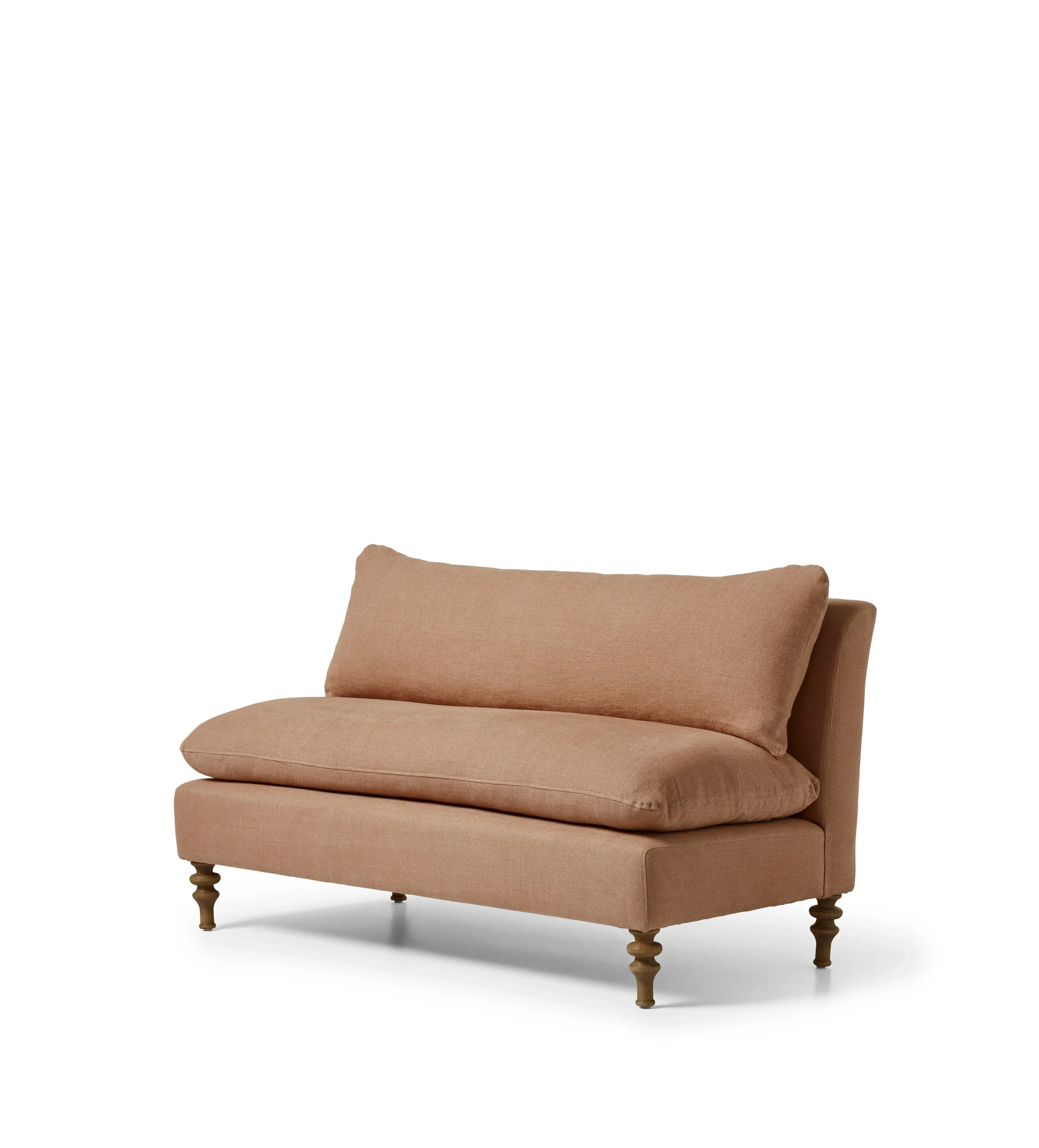 2-Seater Sofa with Removable Covers - Apricot, Linen