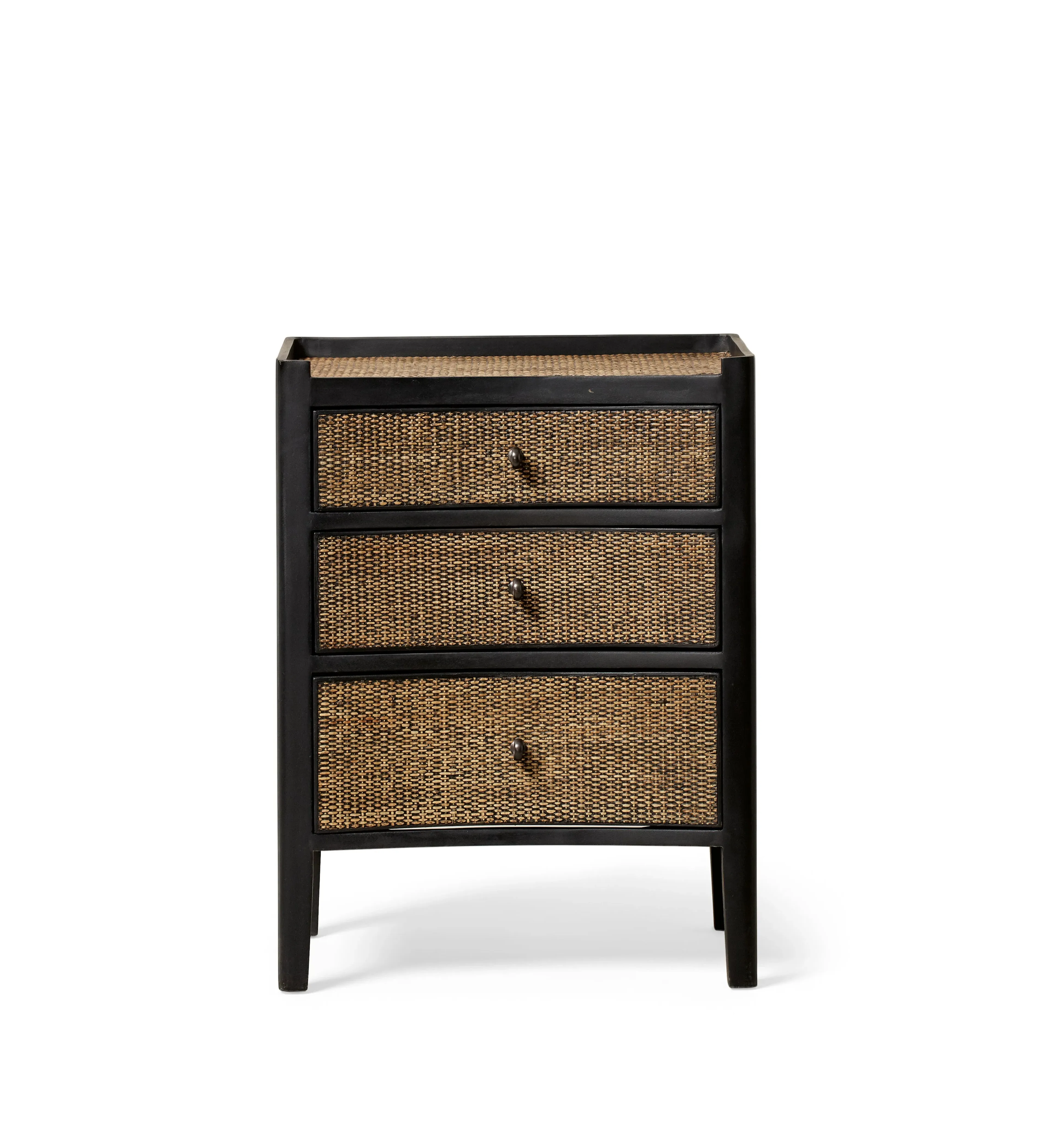 3-Drawer Side Table with Concave Front - Ebony image