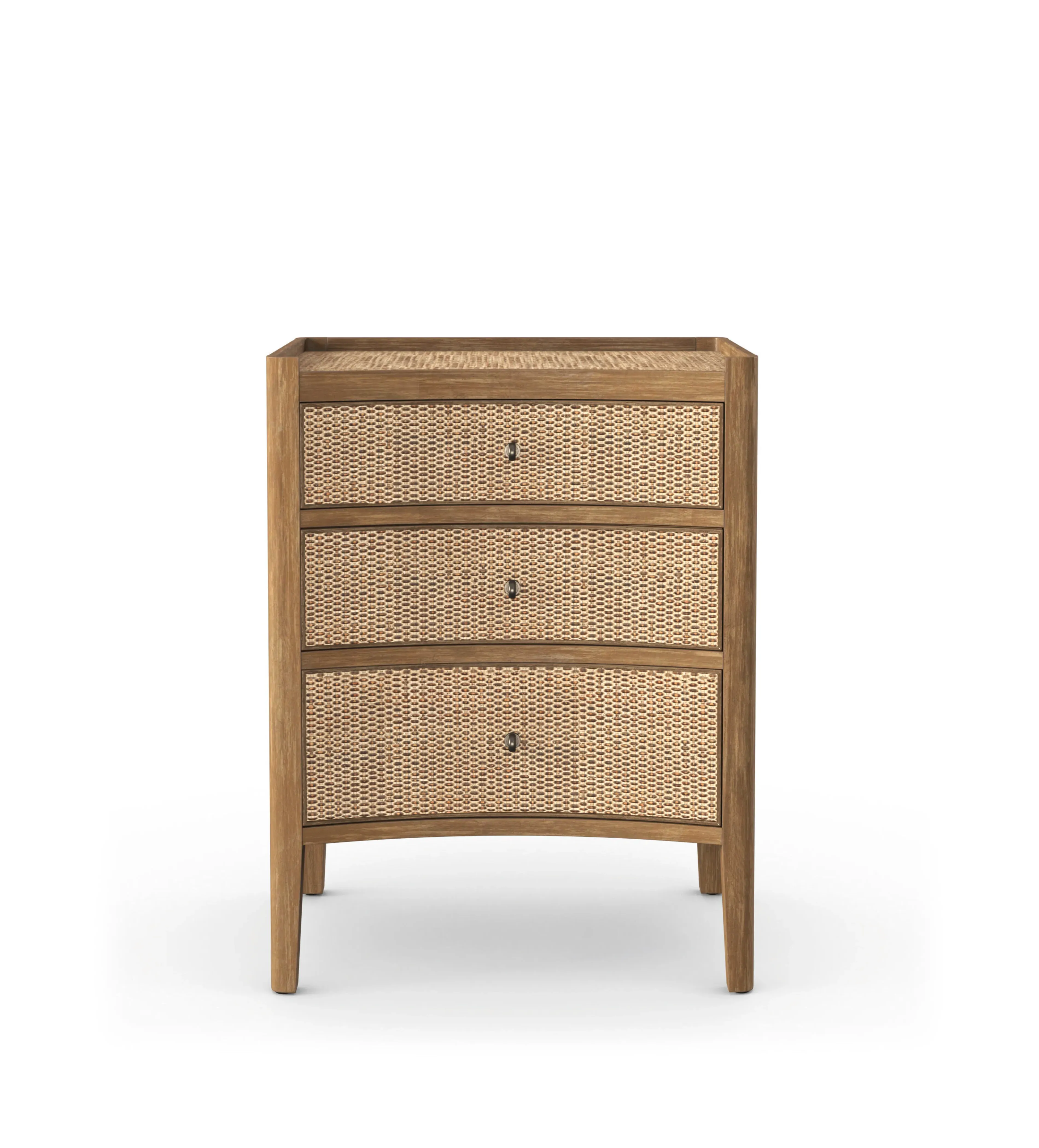 3-Drawer Side Table with Concave Front - Natural image